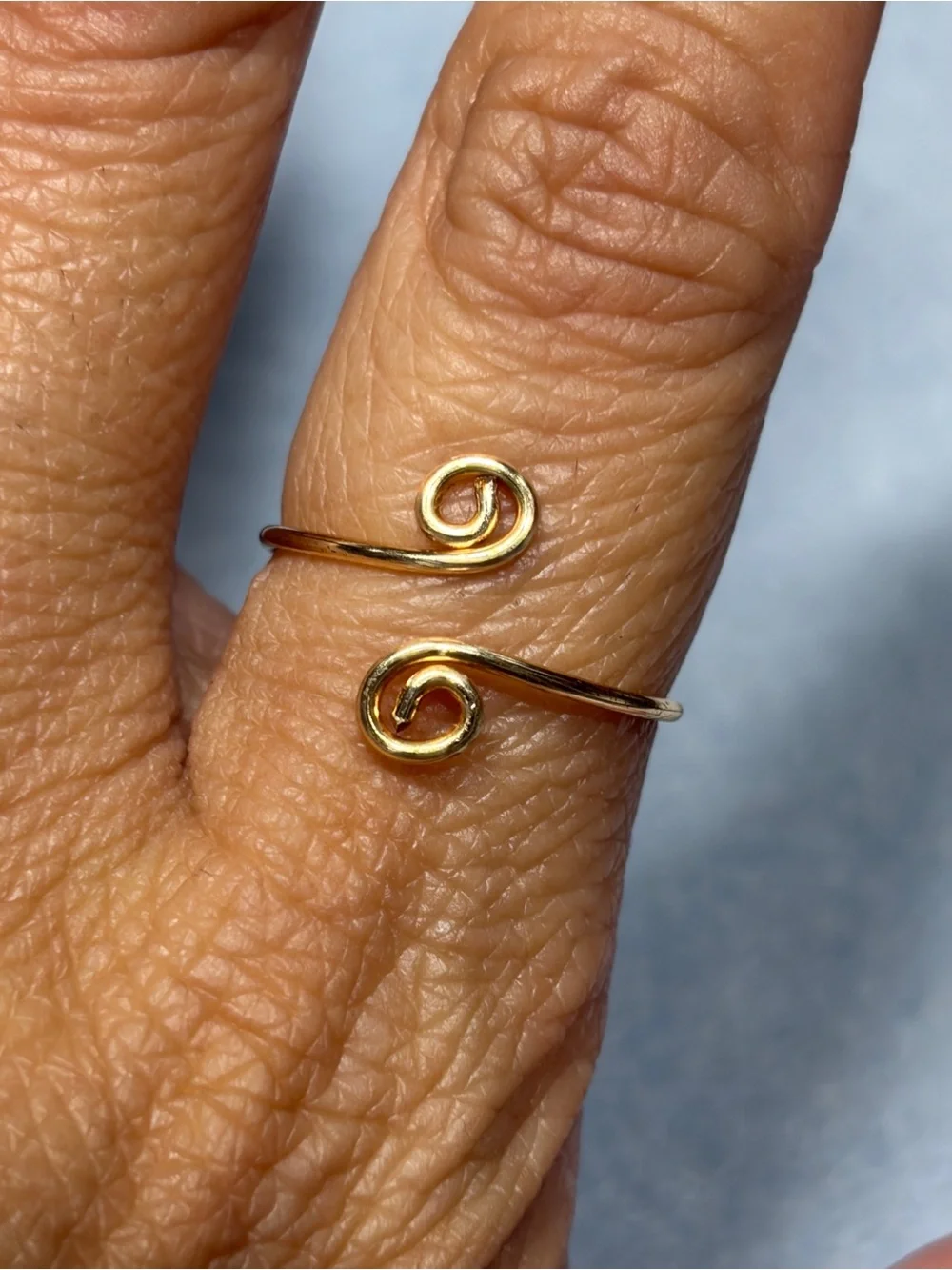 Gold Spiral Open Ring Adjustable
